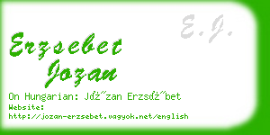 erzsebet jozan business card